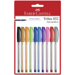 Caneta esferográfica 1.0 Trilux Colors SM/032ESC10\343210 com 10 unidades Faber-Castell