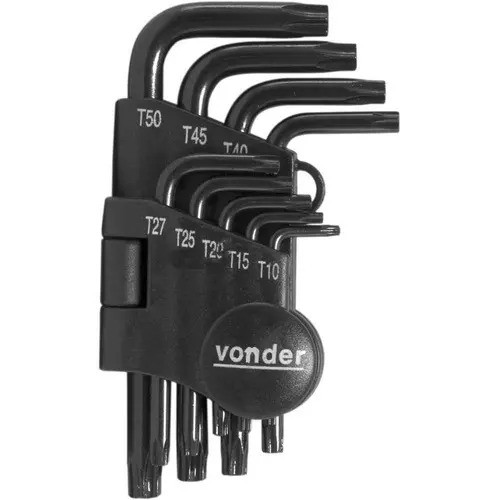 Jogo de Chaves Torx T10 a T50 9 Peças VTX4 Vonder