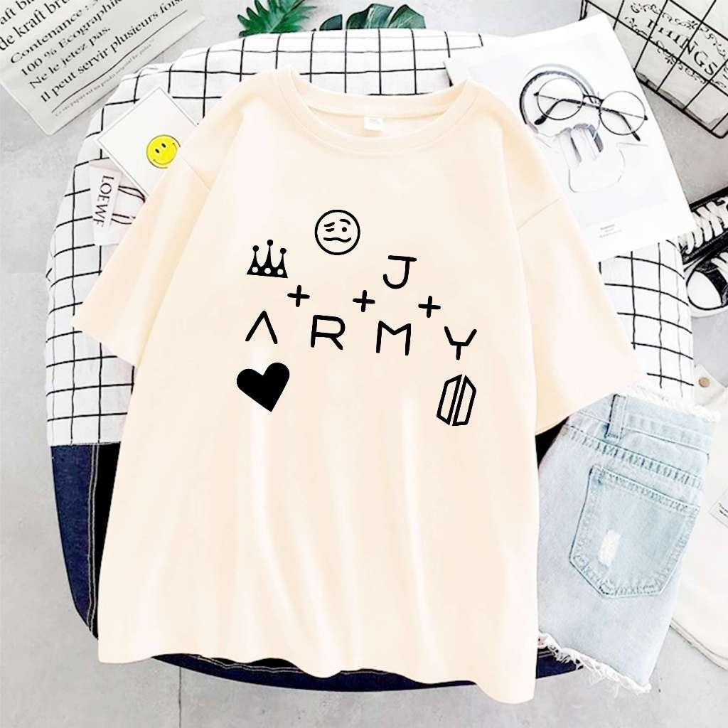 Camiseta Estilosa Feminina Masculina Unissex Jungkook Army Aesthetic bts 100% Algodão Casual ENVIO IMEDIATO