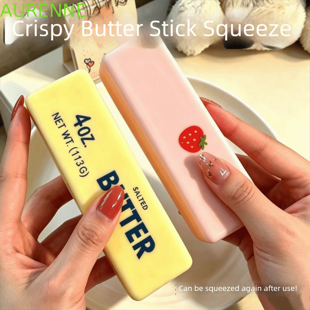 Aurne Butter Stick Squishy , Sensory Fidget Finger Relax Crocante , Sound Crispy Bar Toy
