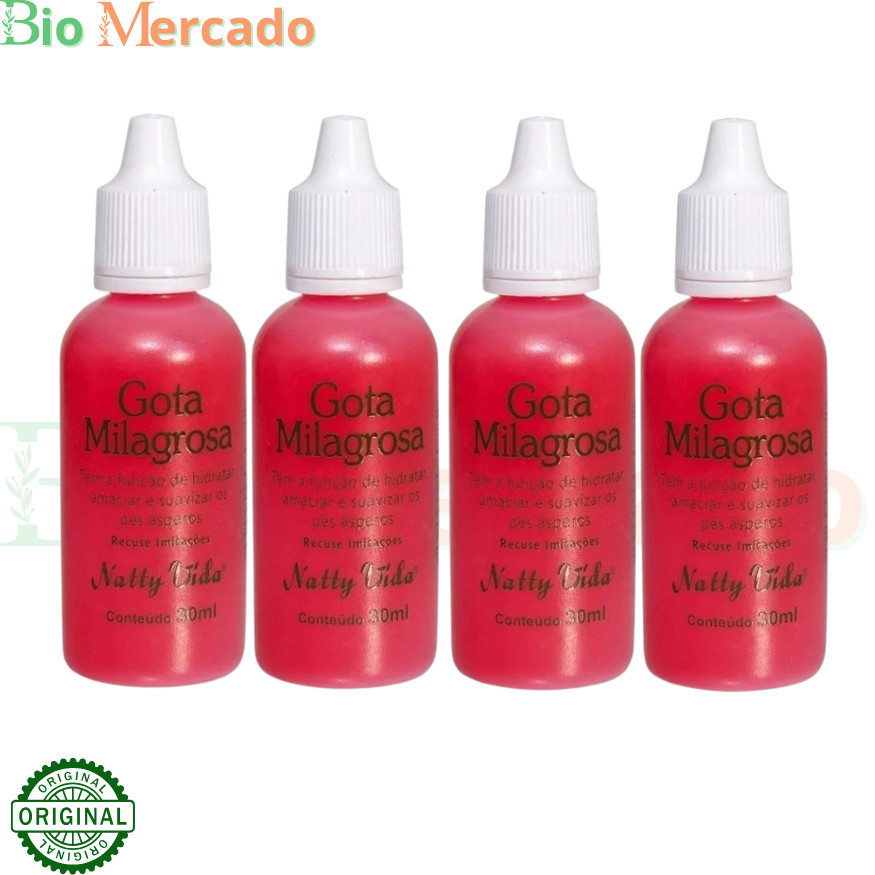 Kit com 04 unidades Gota Natty para os Pés Combate Rachadura 30ml
