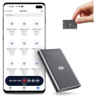 Gravador de Voz Magnético 128GB - Dispositivo de Gravação com Cancelamento de Ruído AI DSP4.0, 9200 Horas de Armazenamen