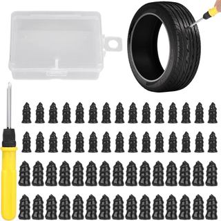 Kit de 60 Peças de Tampões para Pneus Linkstyle, Tampões Rosqueáveis para Pneus Sem Câmara, Kit de Parafusos para Pneus 