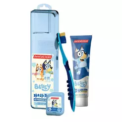 Kit Escova Dentalclean Bluey + Fio Dental + Gel Dental 50g