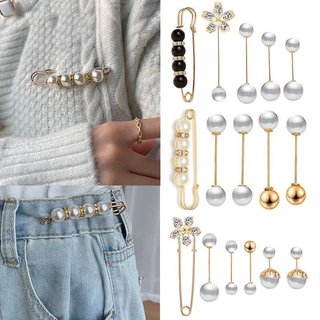 (6pçs/Conjunto Broches De Cristal De Pérola Vintage) (Alfinetes De Cintura Anti-Perda
