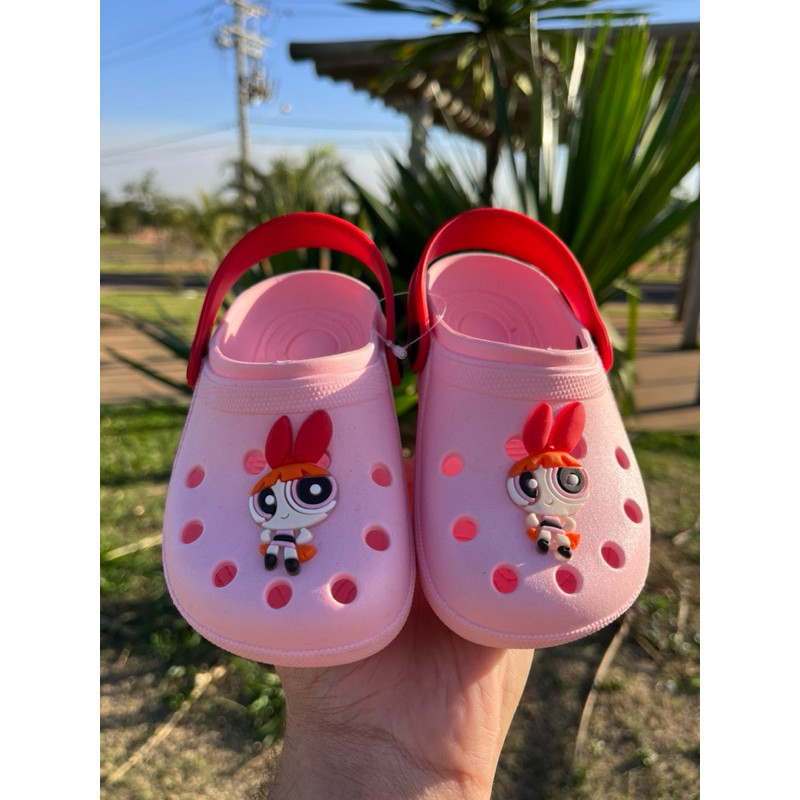 Babuche papete infantil personagem docinho, lindinha e florzinha desenho super poderosas