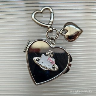 Feito À Mão Requintado Metal Retro Bonito Gatinho Amor Pingente Chaveiro Saco Ins Decoração