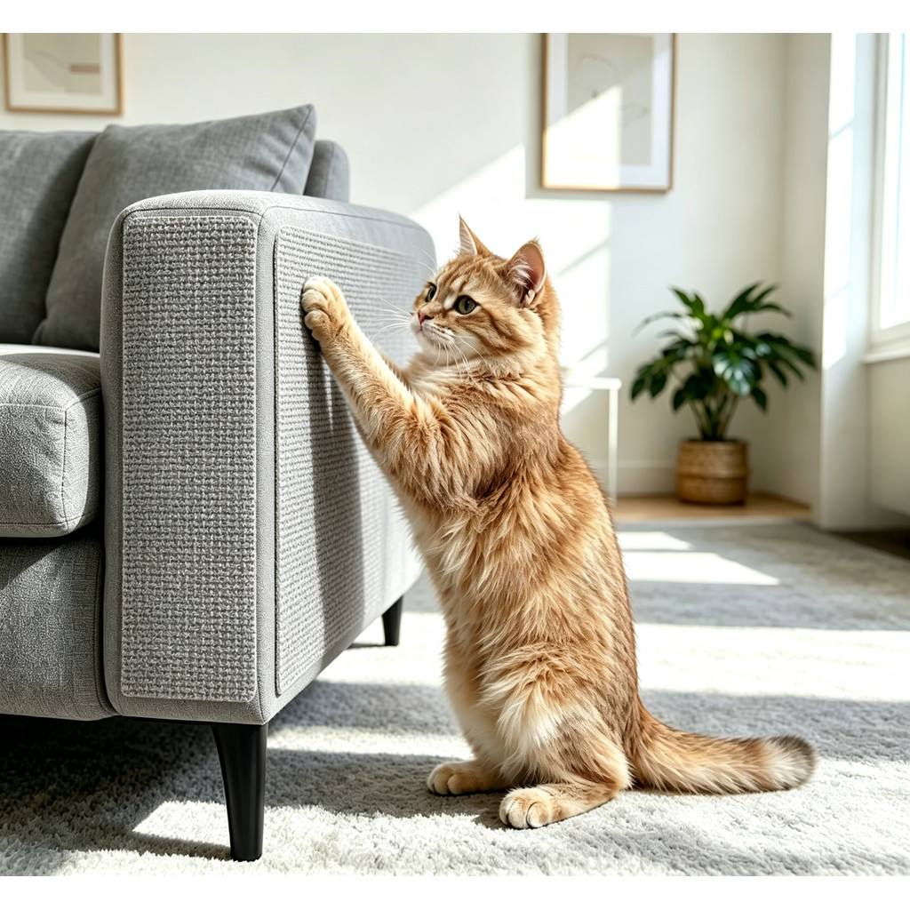 Tapete Arranhador Autoadesivo Protetor de Sofá para Gato Cortável DIY Parede Porta Cama Chão Sem Descolamento Resistente