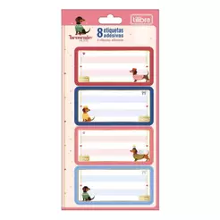 Etiqueta escolar Brownie The Dog com 8 unidades Tilibra