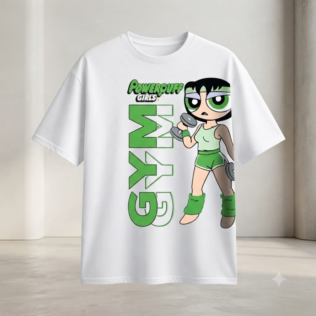 Camiseta Docinho Fitness Unissex – Meninas Superpoderosas Academia Estampada Casual