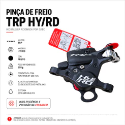 Pinça Freio Traseiro 160mm TRP Tektro HY/RD Semi Hidráulica Cabo Bike MTB Speed Gravel Disco