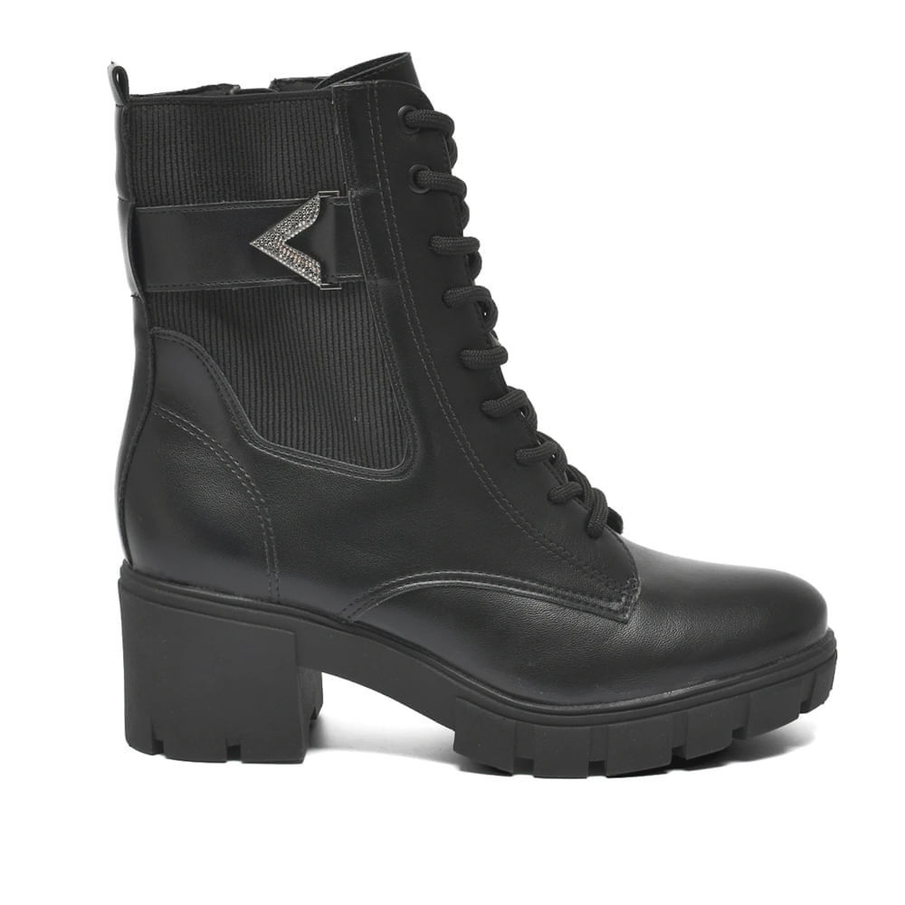 Coturno Feminino Via Marte Strass Napa Preto