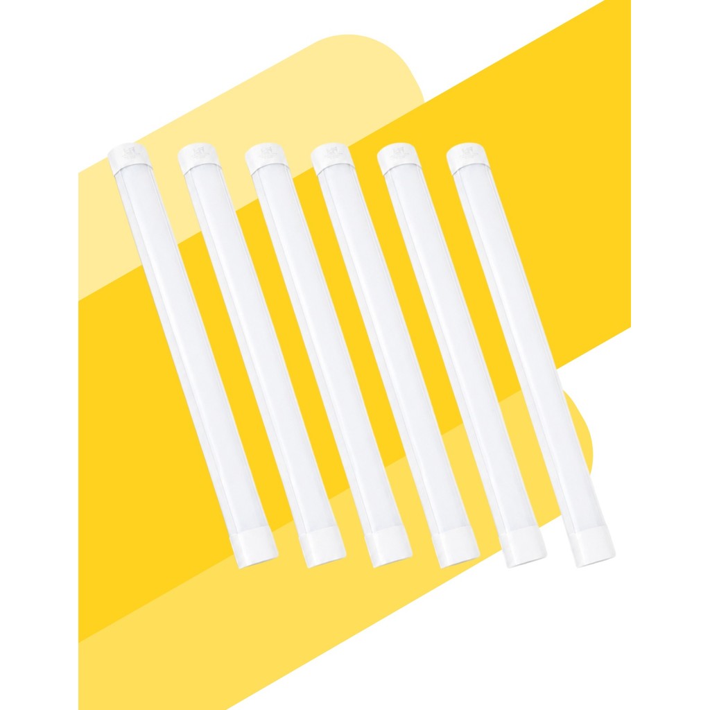 Kit 6 Luminária 120cm Linear 40W Tubular Led Lâmpada Teto Branco Frio/Neutro/Quente Bivolt