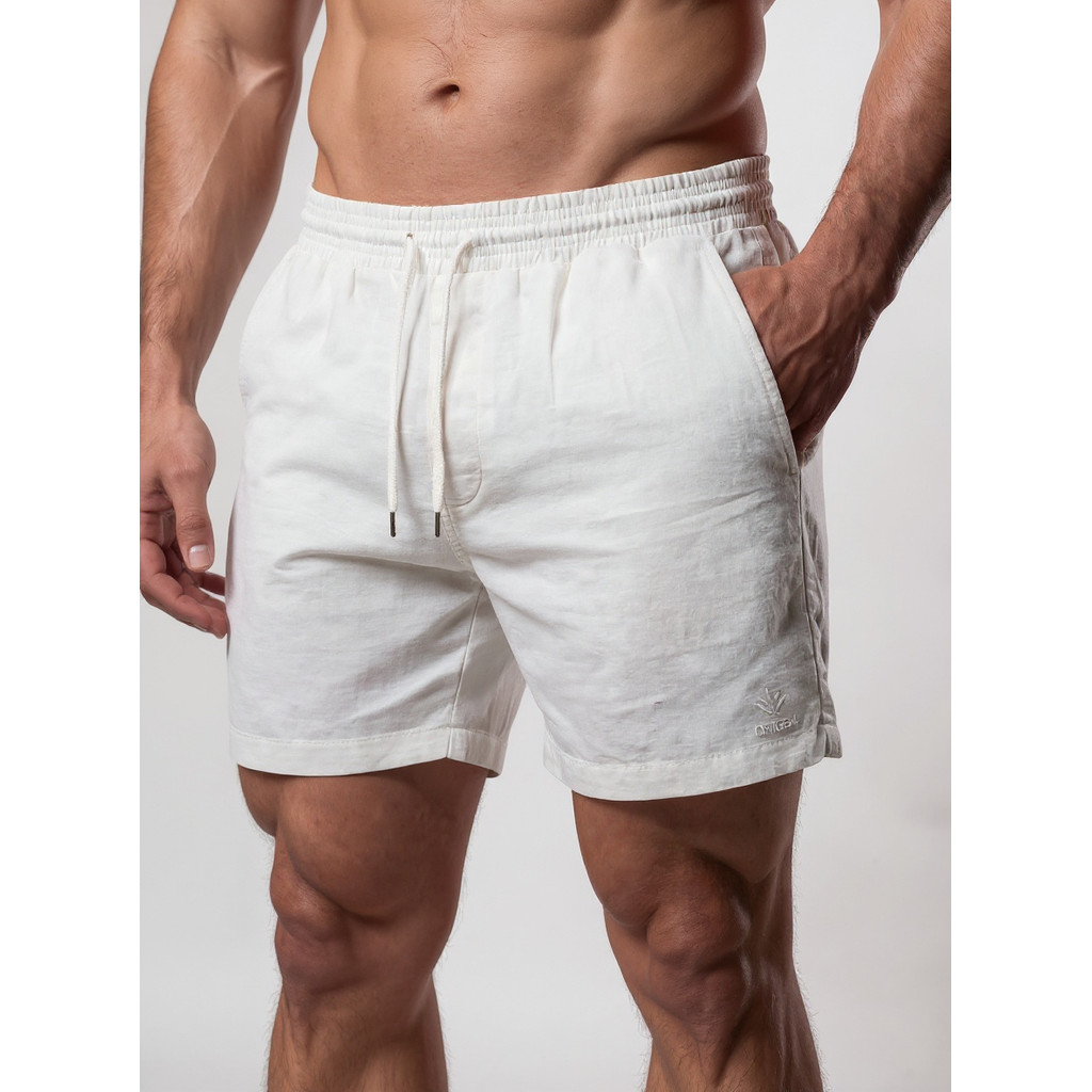 Kit 3 Bermudas Masculinas Linho Elastano Praiana Confortável Verão — Magazine NP
