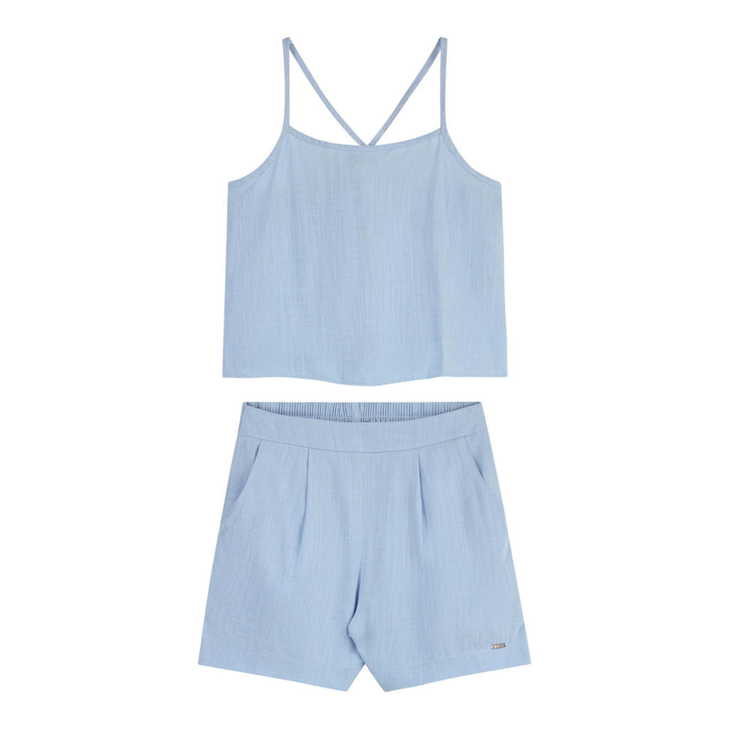 Conjunto Juvenil Menina Viscolinho Beats Azul