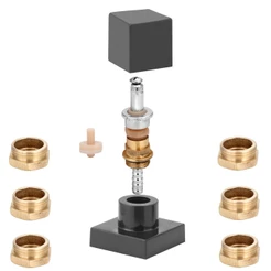 Kit Reparo Salva Registro Quadrado Chuveiro Universal Black Latao Com Buchas 7 Medidas