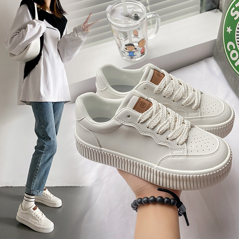 Novo estilo 2024 sapatos brancos femininos All-Match sapatos de cano baixo casuais sapatos de sola plana sapatos feminin
