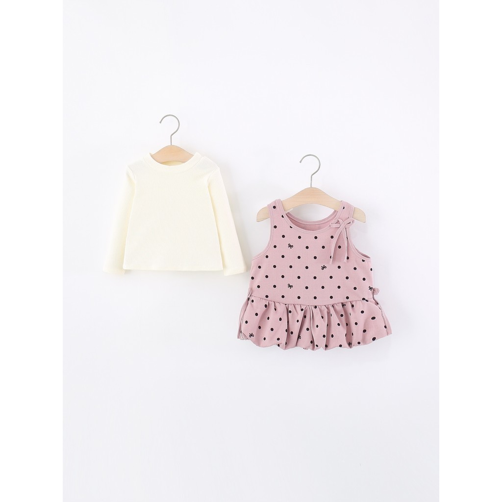Crianças crianças roupas meninas saia terno primavera outono crianças meninas bebê camiseta de manga comprida + Polka Do