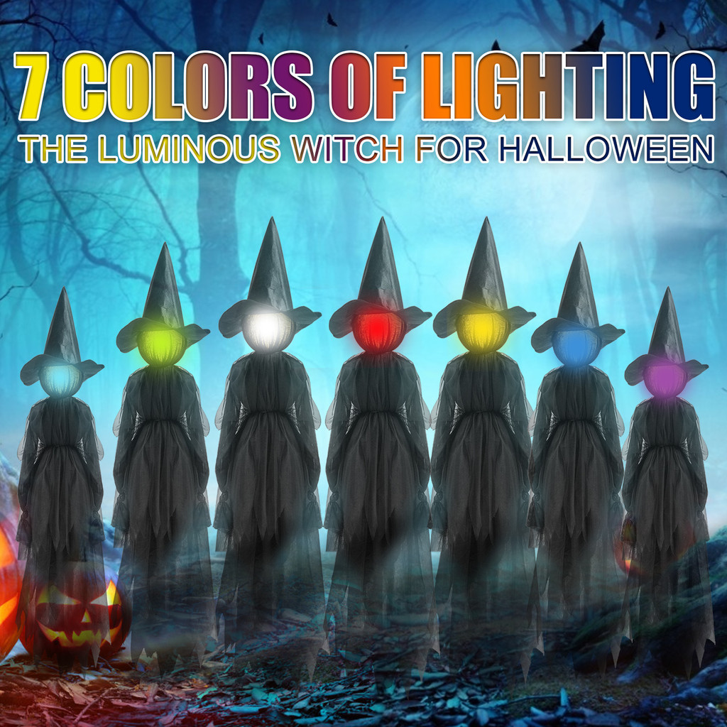 2024 novo produto Halloween colorido luminoso controle de voz mão segurando bruxa casa assombrada Bar Horror cena decora