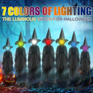 2024 novo produto Halloween colorido luminoso controle de voz mão segurando bruxa casa assombrada Bar Horror cena decora