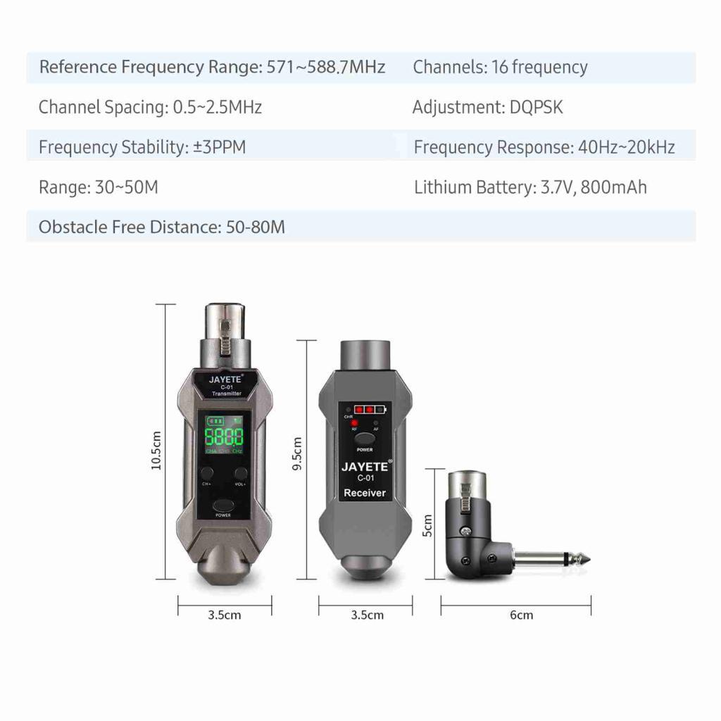 musiclover-BR Btuty UHF profissional com fio para conversor de microfone sem fio Receptor de microfone 500-980MHz