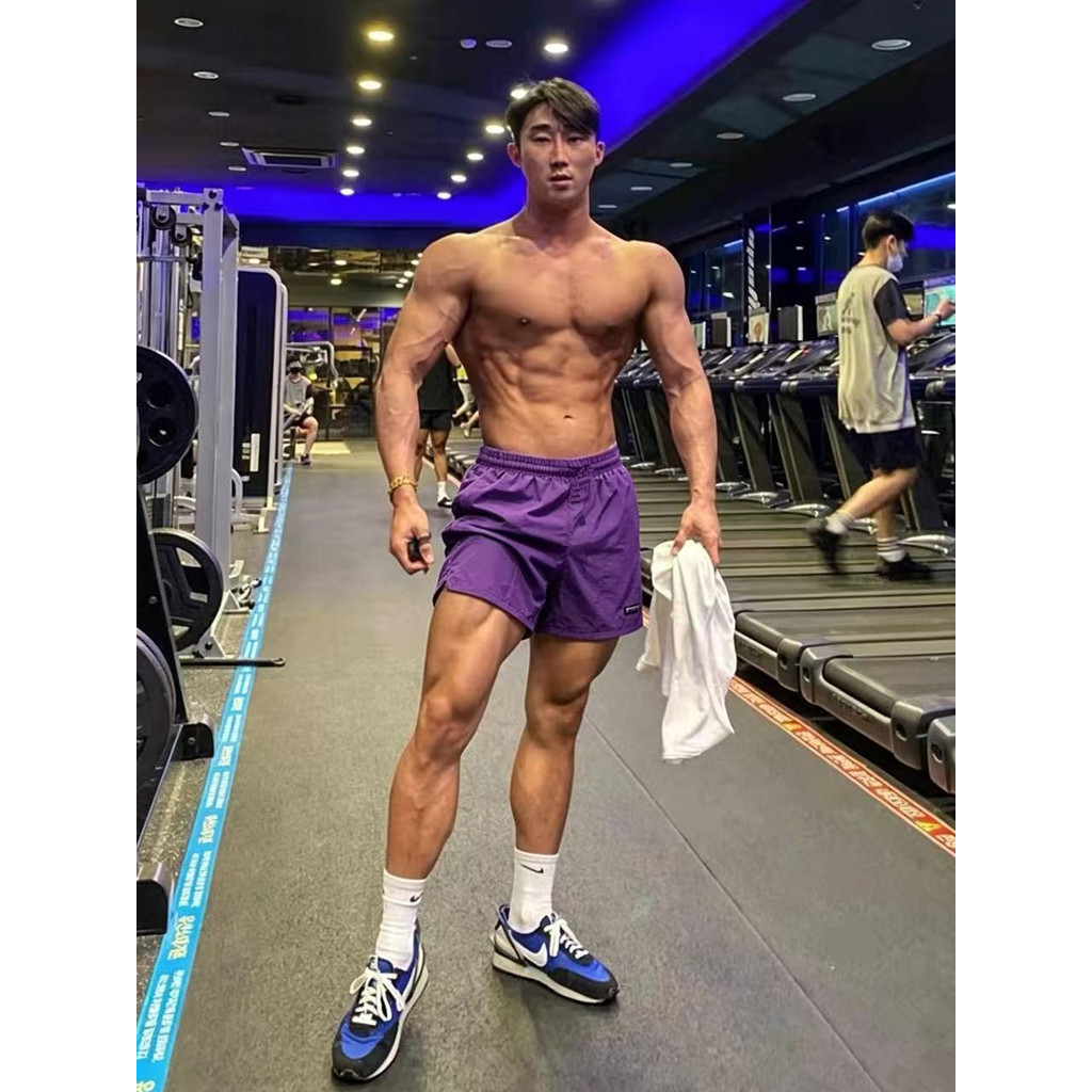Shorts de tecido de Nylon de secagem rápida masculino verão All-Match leve respirável esportes lazer calças de Fitness t