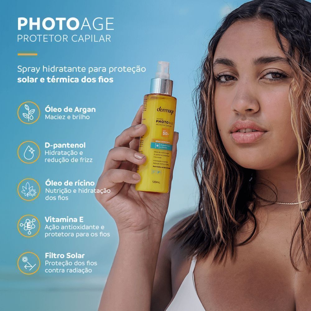 Protetor Photoage Capilar Dermage N50 Spray Hidratante 120ml · foto 2