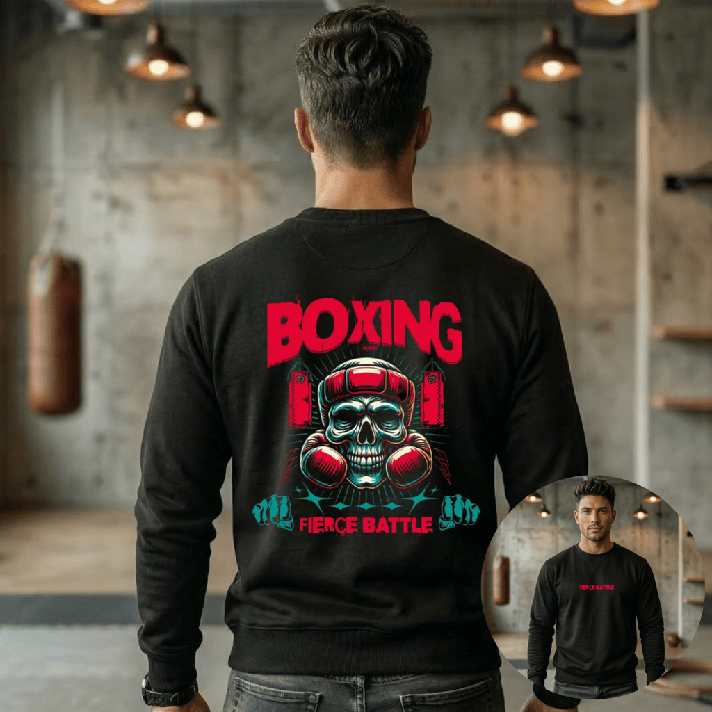 Moletom Careca Treino Academia Boxing Battle Confortável Flanelado