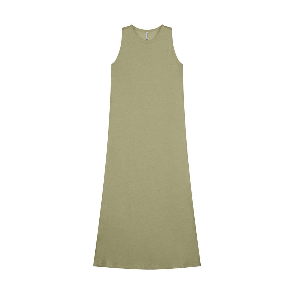 Vestido Midi Feminino Comfy Com Fenda Marialícia Verde