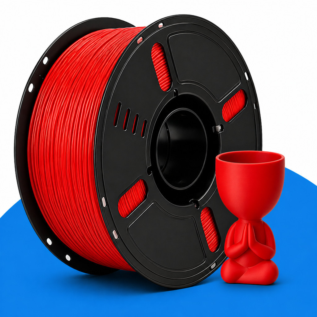 Filamento PLA Vermelho 1kg 1.75mm para Impressora 3D Impressão Suave Acabamento Profissional