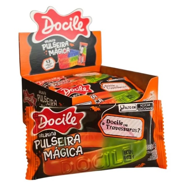 Bala Gelatina Pulseira Mágica Frutas Sortidas Com 12 Unidades De 15g Docile