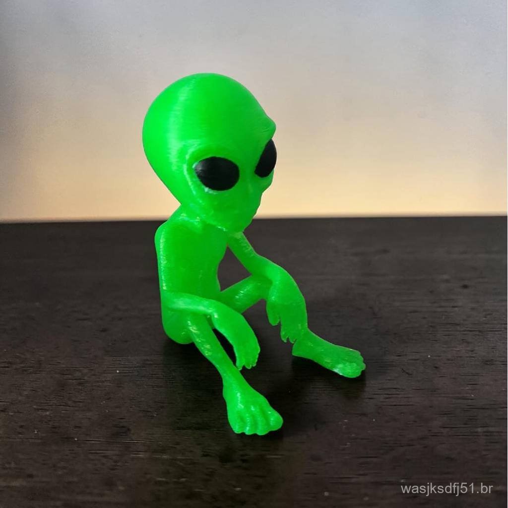 Boneco Alien Et Alienígena Decoração Brinquedo Enfeite Extraterrestre Verde Limão 6,5 cm Altura