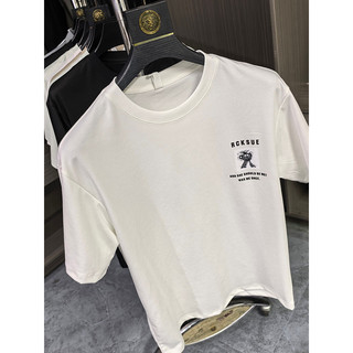 Pedido restante de mercadorias domésticas!Estilo Casual em torno do pescoço de manga curta camiseta masculina impresso r