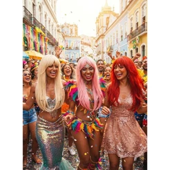 Peruca Longa Lisa Cabelo Sintético P/ Fantasia E Cosplay