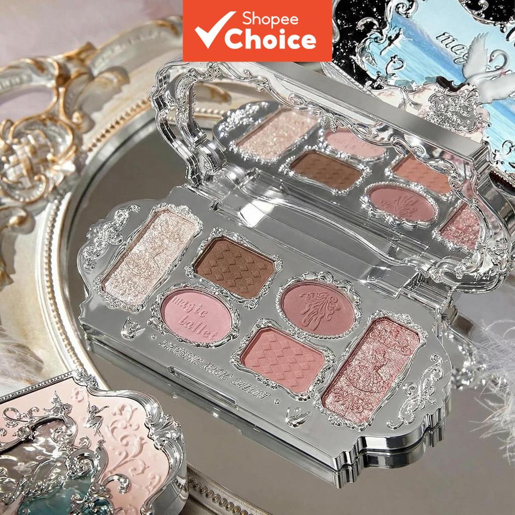 Paleta CAPELLE Swan Ballet – 6 Tons , Fosco , Brilhante E Pérola , Acabamento Natural , Capa Espelhada 2 Em 1 Escolha Ma