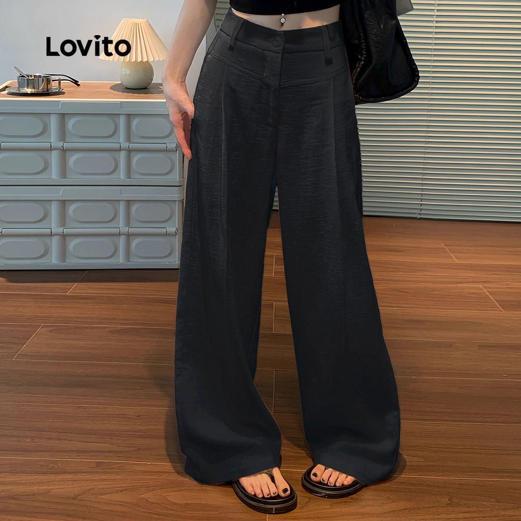 Lovito Casual Calça Lazer Azul-marinho para Mulheres L173AD032 · foto 2