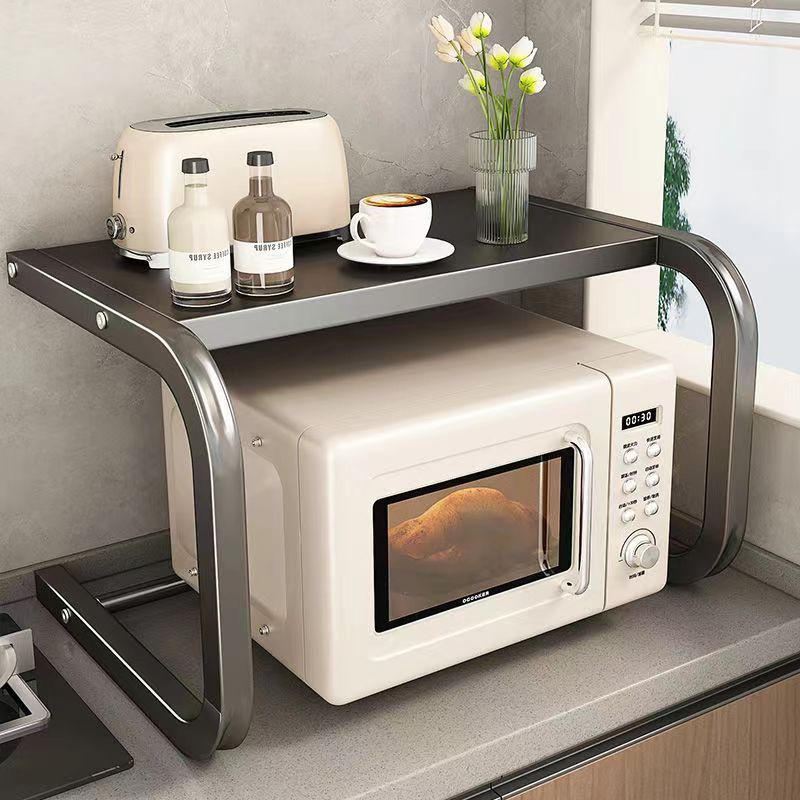 [Novo produto] Prateleira de cozinha de camada dupla estilo básico em forma de L Prateleira de forno para temperos Armaz