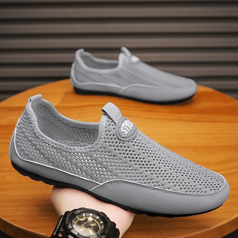 2026 sapatos masculinos verão malha respirável malha oca esportes lazer deslizamento leve sola macia velho pequim Net sa