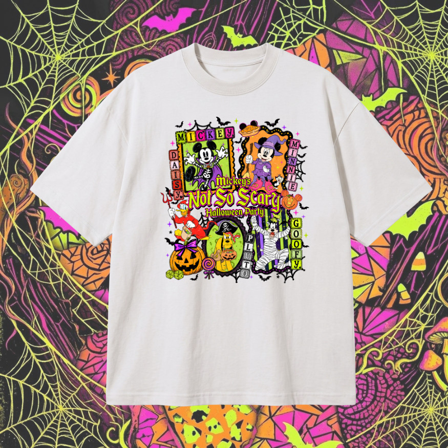 Camiseta Halloween Dia Bruxa Personagens Fantasia Vintage Abóbora Unissex Oversized Long Feminino Masculino Dark Street