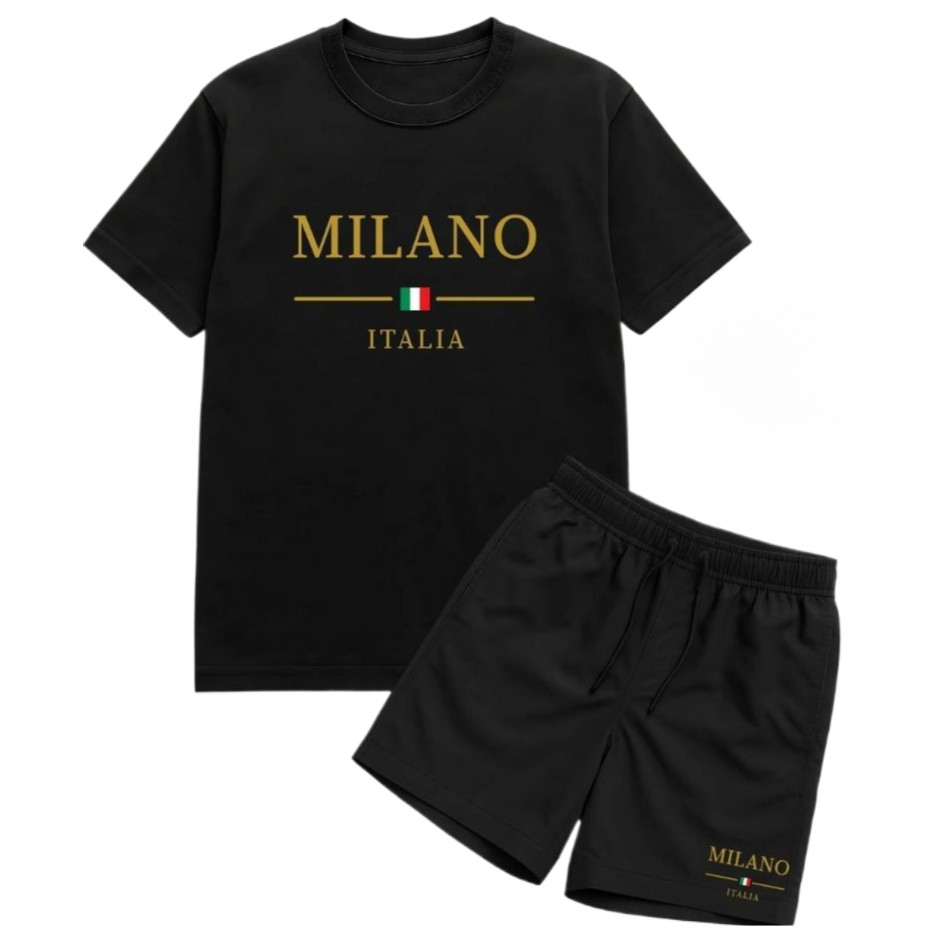 kit conjunto bermuda tectel e camiseta algodão 100% plus size tamanhos grandes G1 G2 G3 G4 MILANO DOURADO RELOGIO