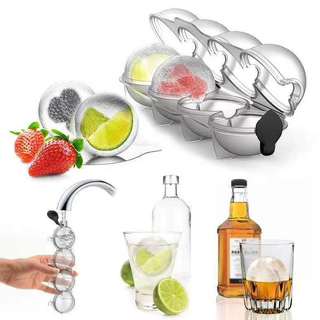 Forma para gelo com quatro furos para bolas de gelo redondas para whisky, fabricante de gelo 7T4X