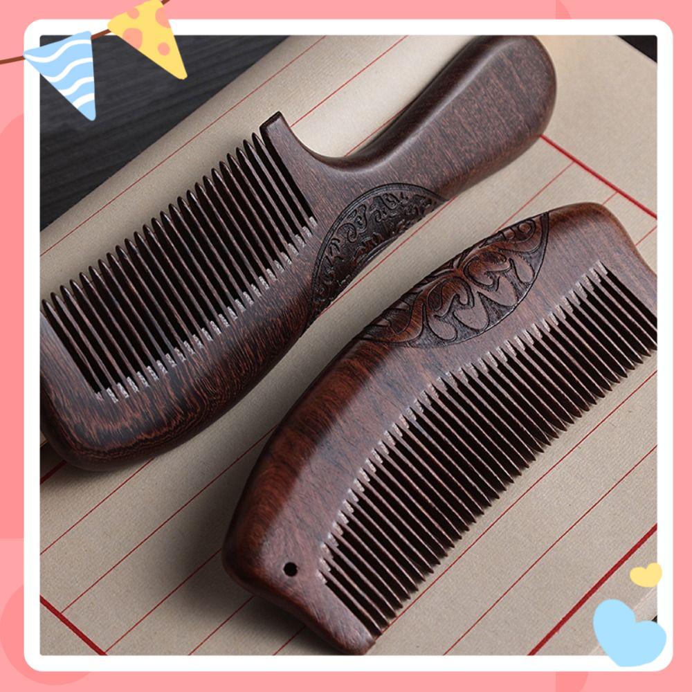 Pente De Cabelo  , Barba Antiestático Para Escovação Sândalo Massagem De Cabeça Artesanal De Dentes Finos