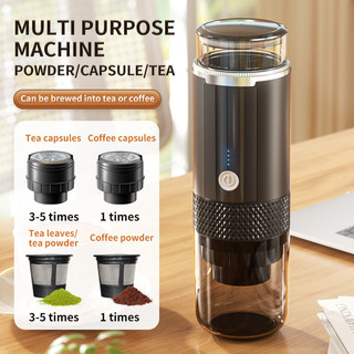 Cafeteira Portátil Sem Fio Elétrica Mini Máquina de Café Expresso Para Carro Camping…