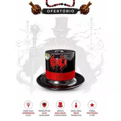Ofertório Firmador Cartola Exu Alumínio Preto Vermelho Firme