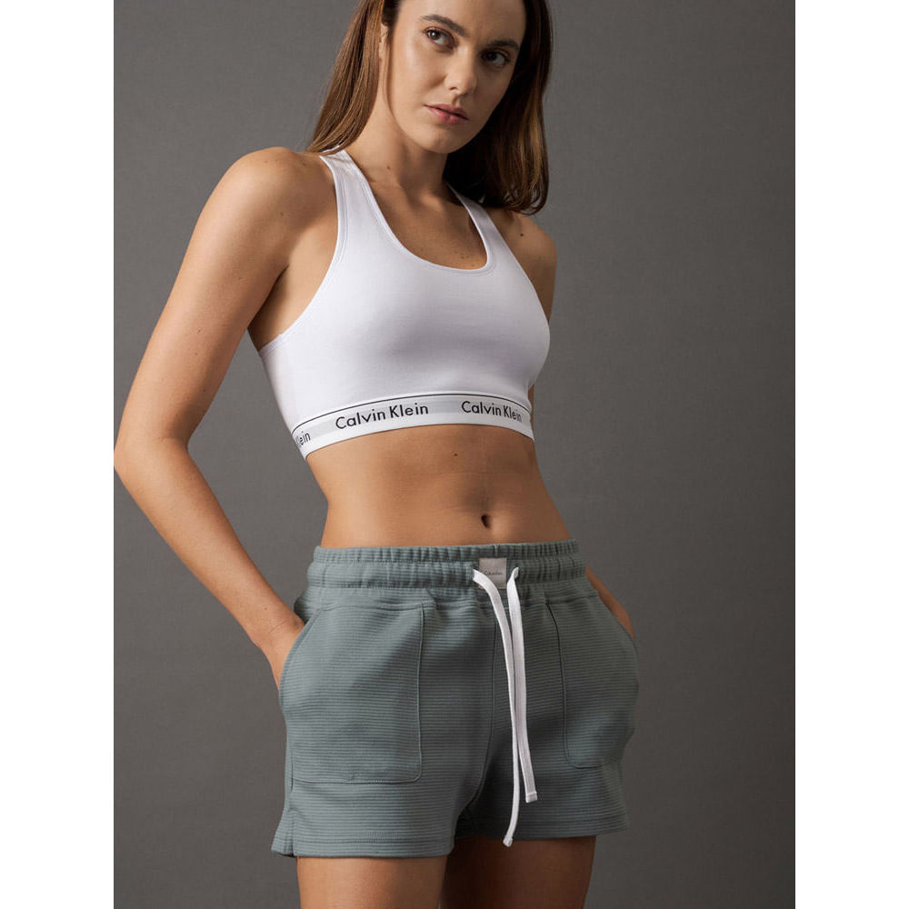 Top Feminino Nadador Básico Elástico Com Logo Underwear Calvin Klein - Branco
