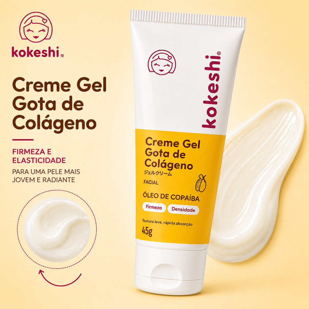Kokeshi Hidratante Facial Gota de Colageno Cosméticos Creme Facial 45g