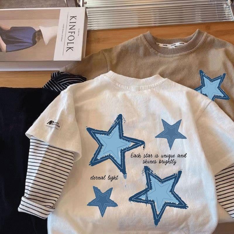 Meninos 100% algodão de manga comprida camiseta primavera outono crianças camisa de fundo médio pequenas crianças bebê m