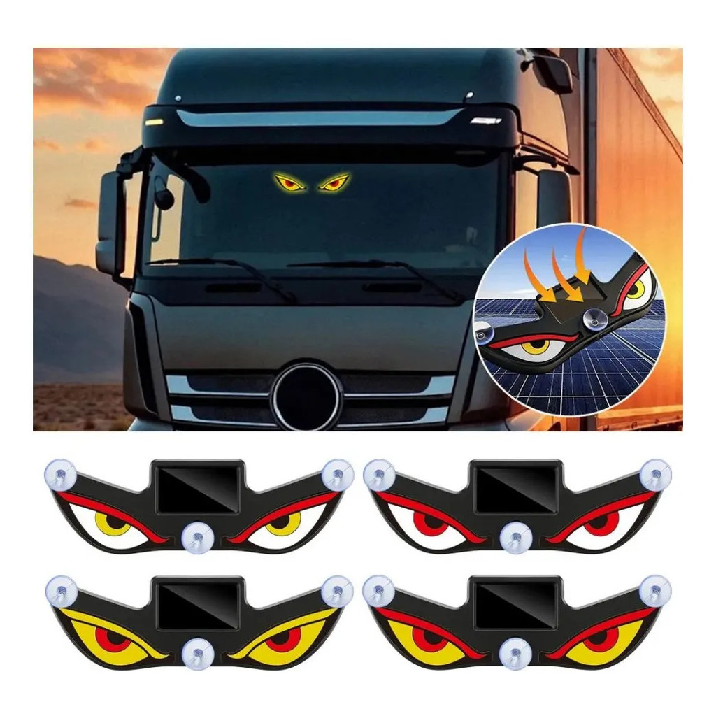 Wireless Solar LED Devil Eye Decorative Light for Windows and Car Atmospheres Use à noite.