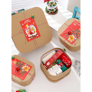 Natal papel Kraft canto redondo mundo capa cozimento biscoitos acompanhando caixa de presente véspera de natal Apple pre