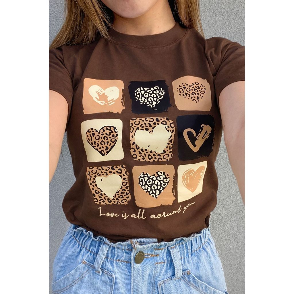 CAMISETA T-SHIRT FEMININA 100% ALGODÃO TENDENCIA MODA FEMININA